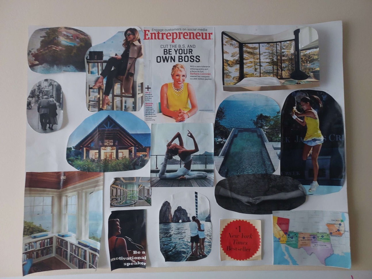 klasyczna mapa marzeń na ścianę